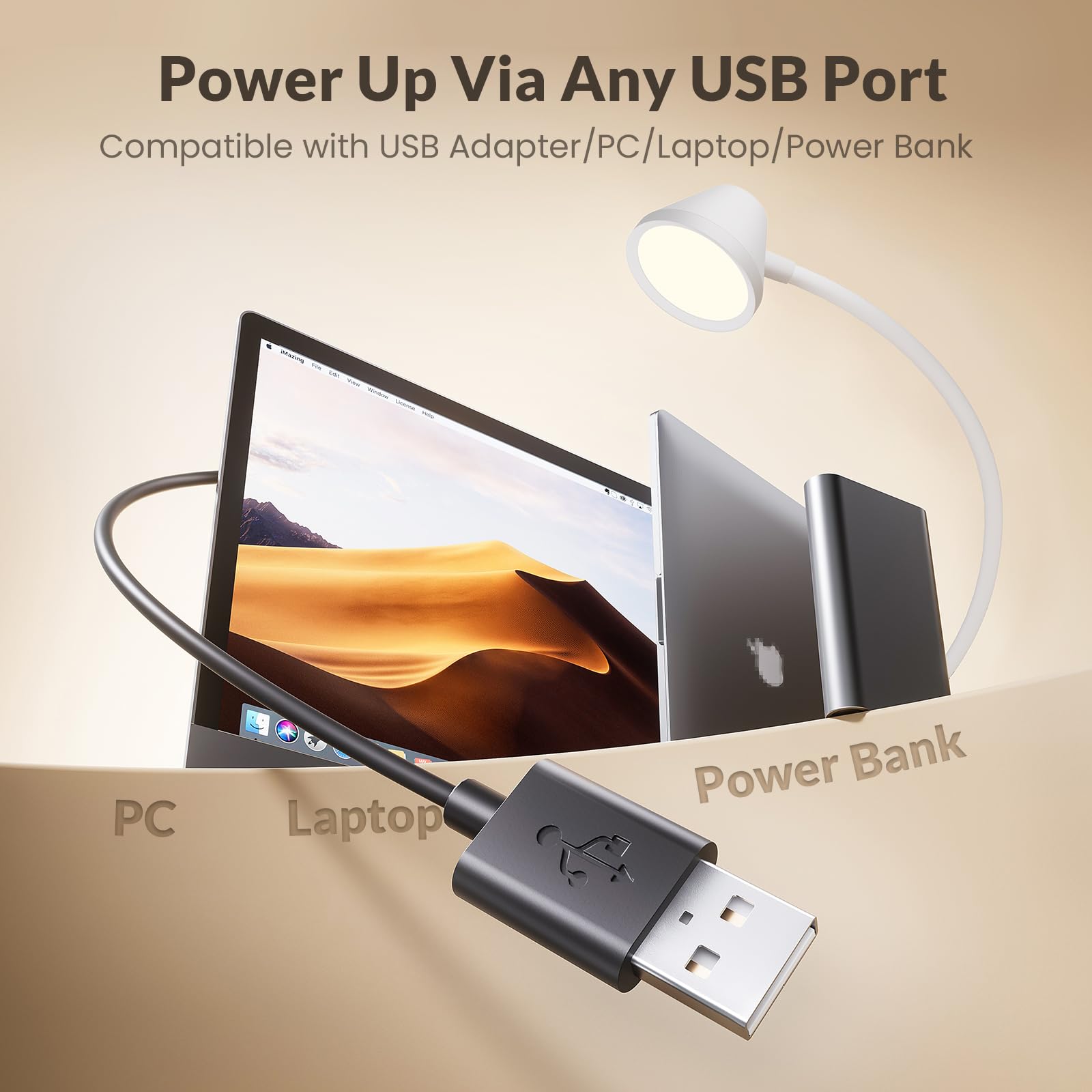 LEPOWER built-in timer with 20/40/60 minutes for safe bedtime reading