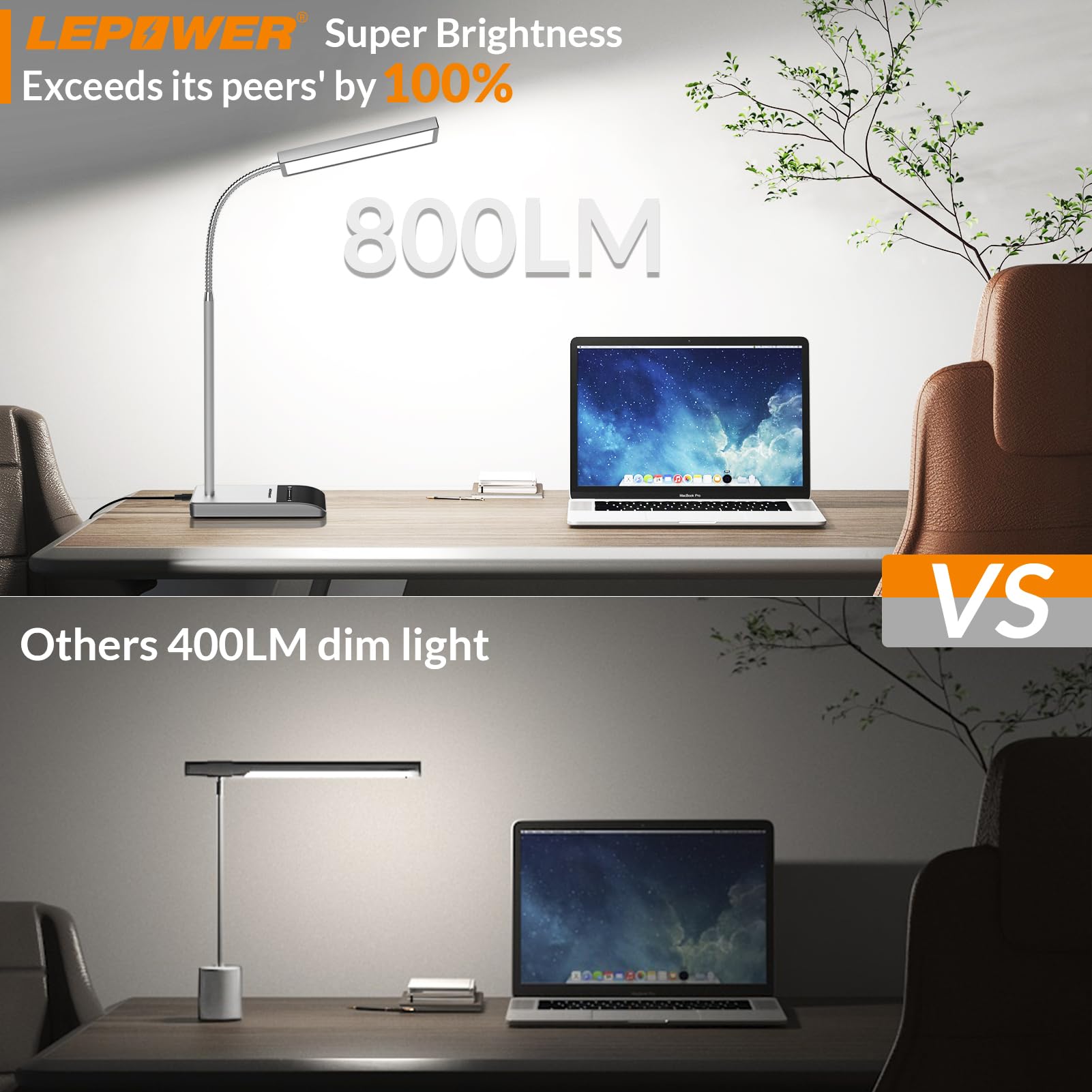 LEPOWER offers 50 lighting options to tailor temperature and brightness.