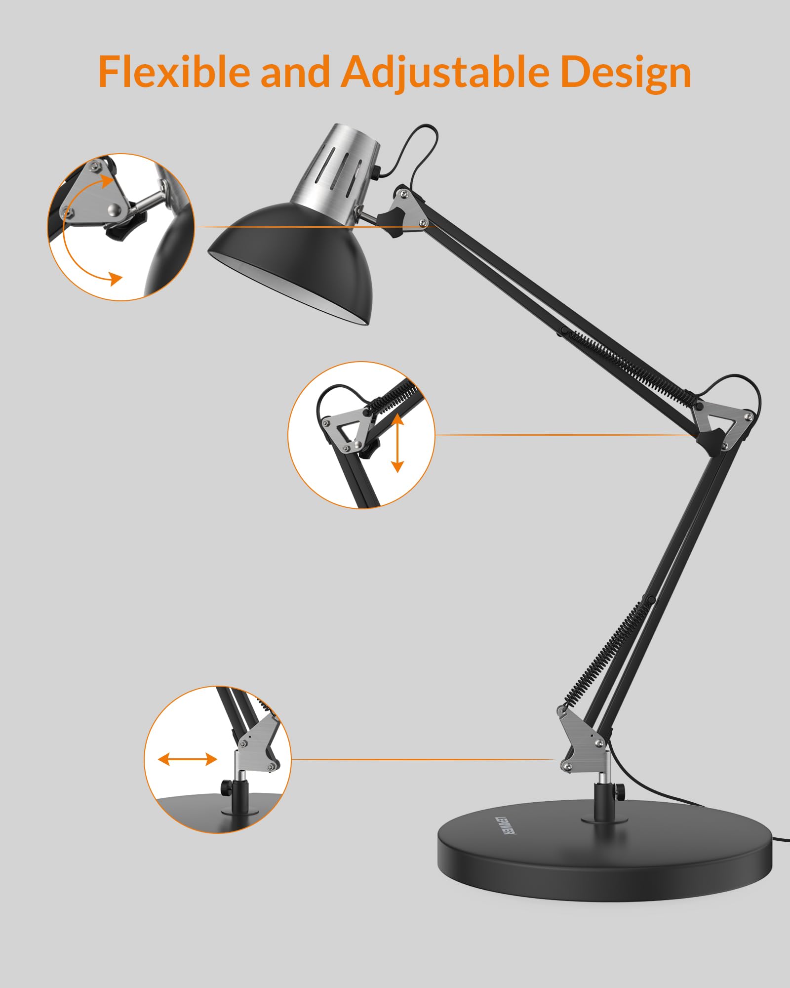 LEPOWER desk lamp angled head enabling targeted lighting