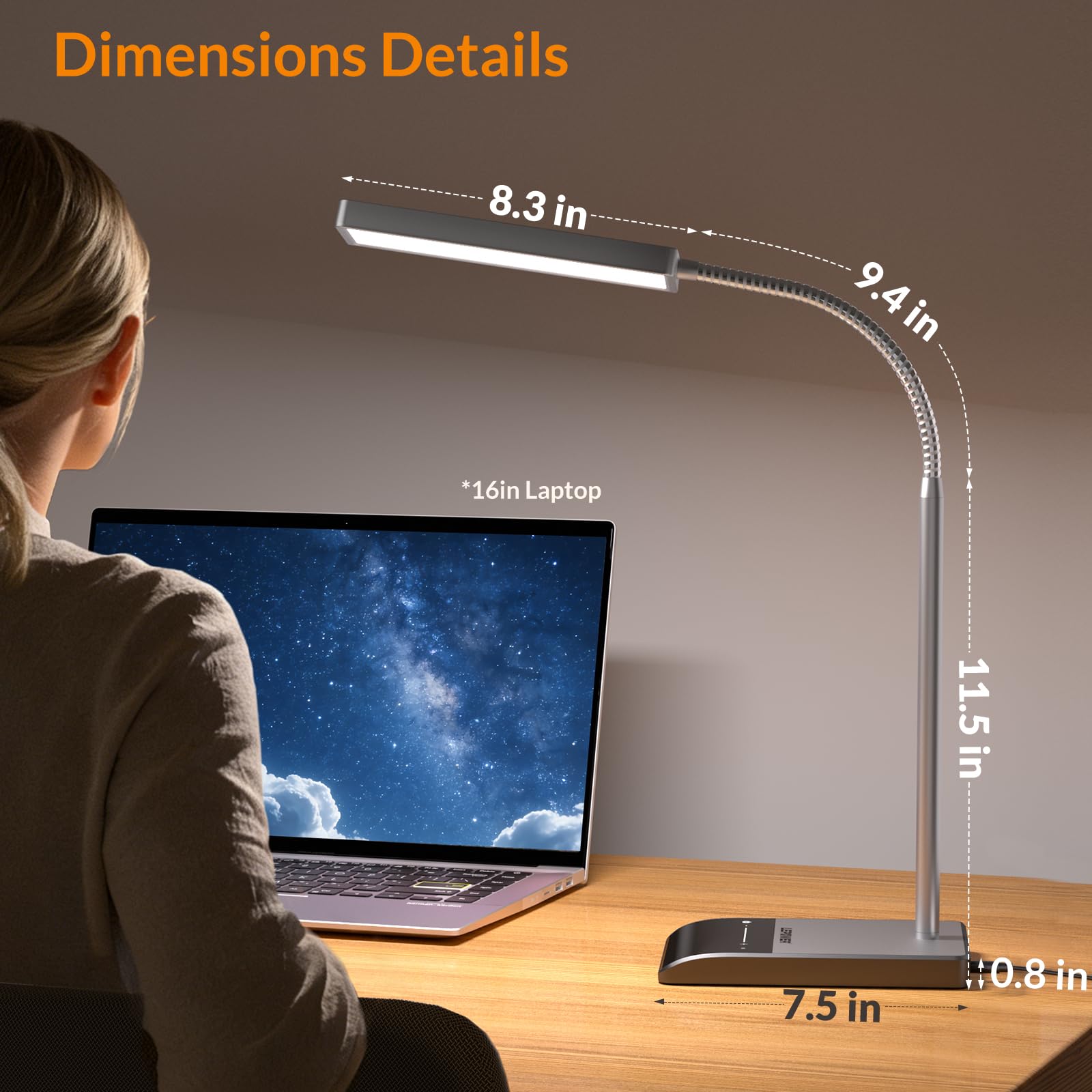 LEPOWER lamp ideal for reading, studying, and crafting.