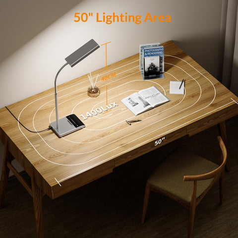 LEPOWER gooseneck provides 360° adjustability for precise lighting.
