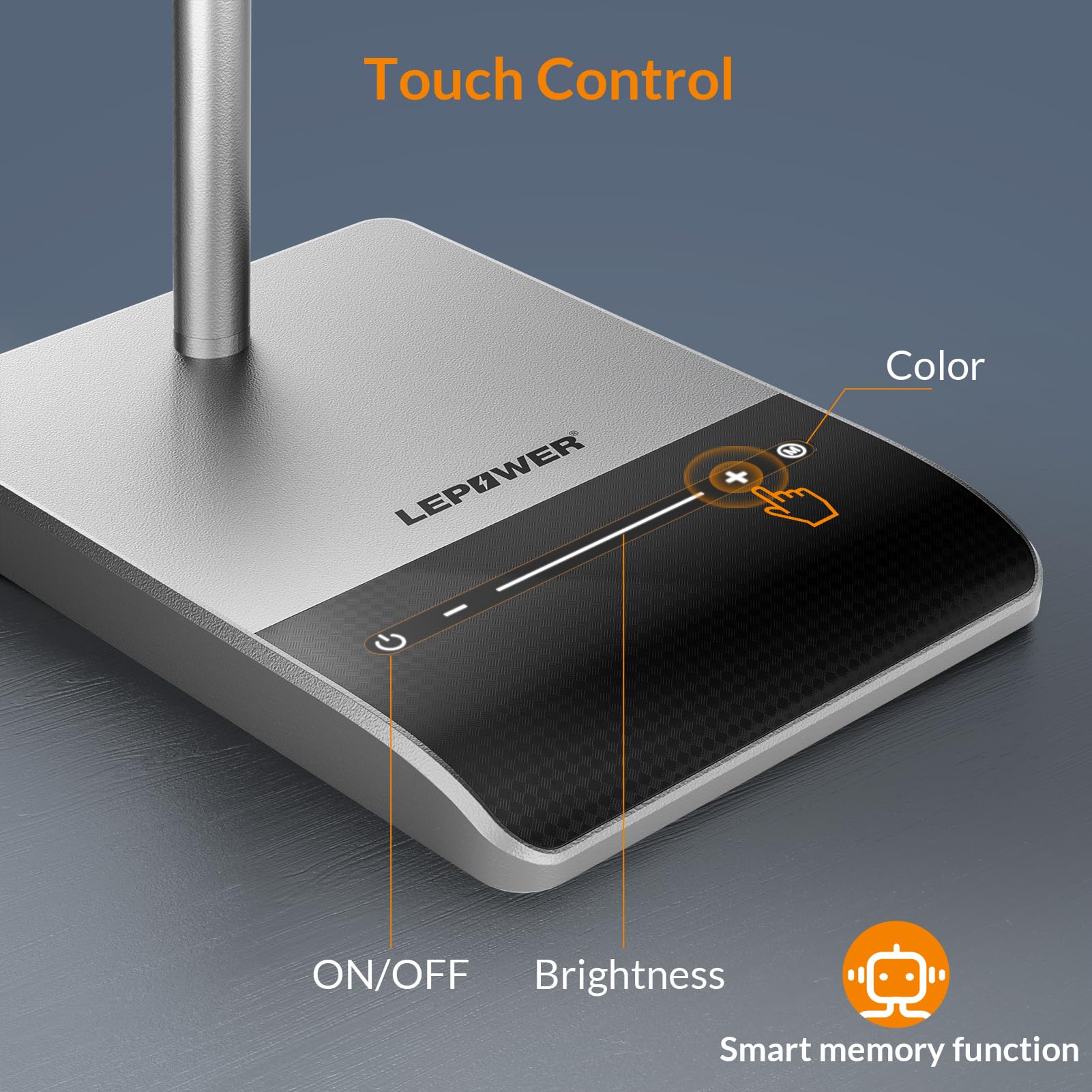 LEPOWER grey finish complements any desk with a modern look.