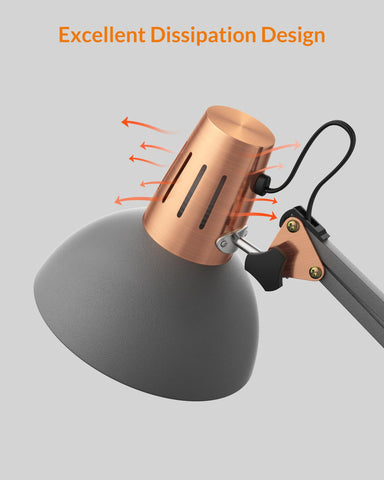LEPOWER desk lamp with clamp offers versatile mounting on desks and shelves