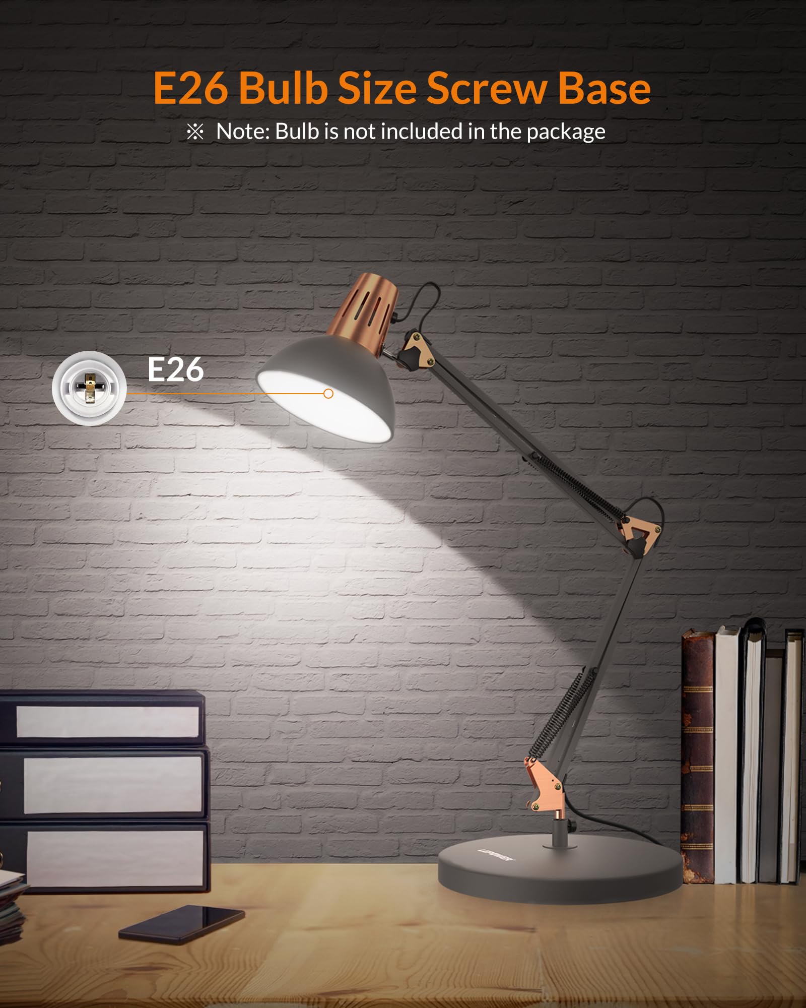 LEPOWER desk lamp on/off switch offers quick control for late-night work