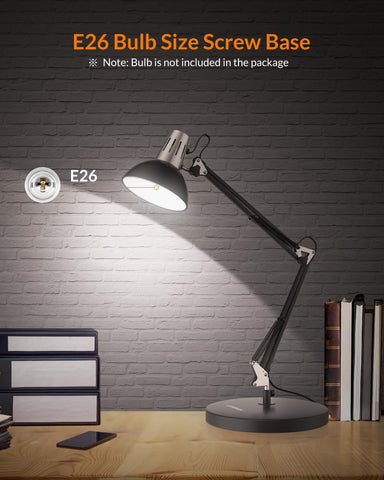 LEPOWER desk lamp shade directing bright, even light for reading