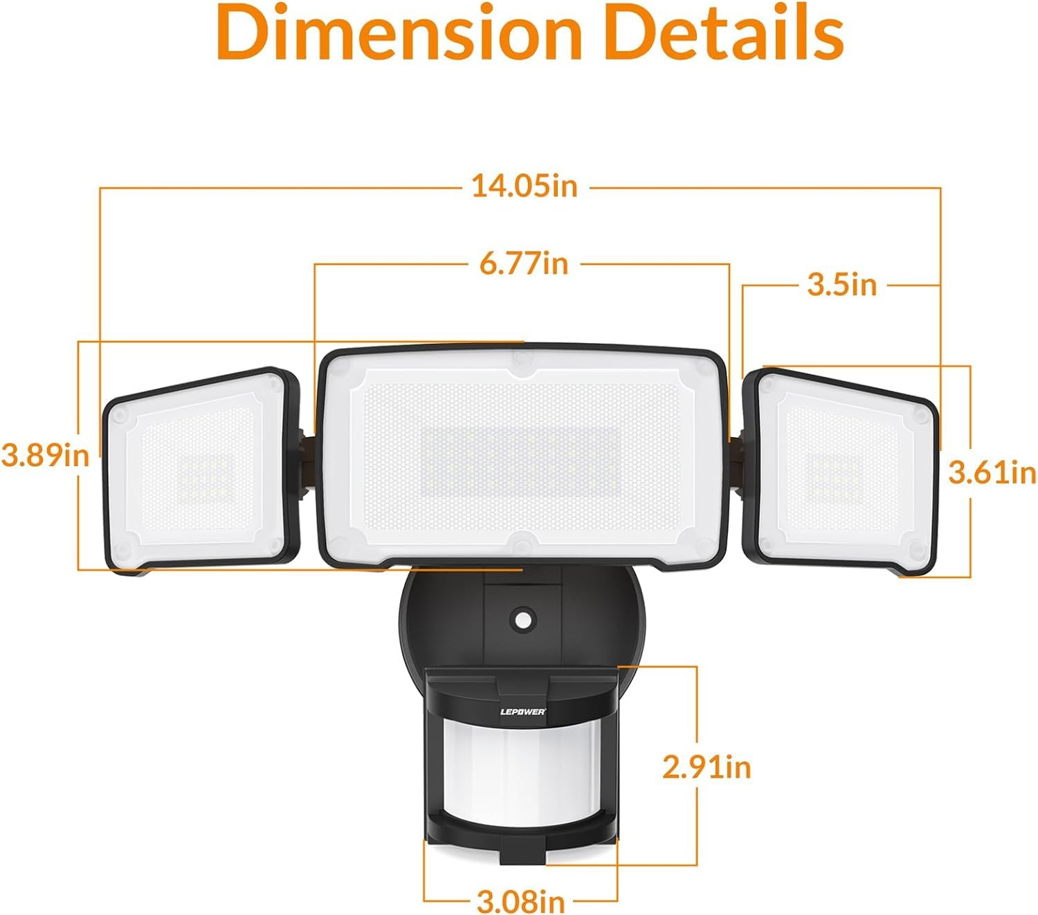 LEPOWER durable outdoor security light for garage and yard