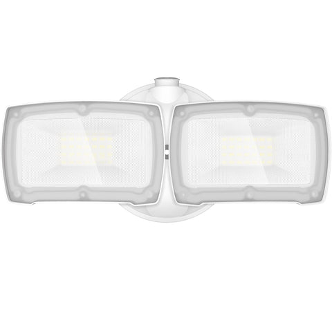 LEPOWER dusk to dawn light front view with broad entryway illumination