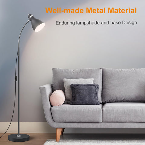 LEPOWER floor lamp-gooseneck adjustable for precise reading or task lighting.