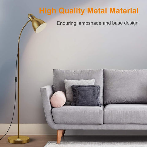 LEPOWER floor lamp with heavy metal base for stable placement.