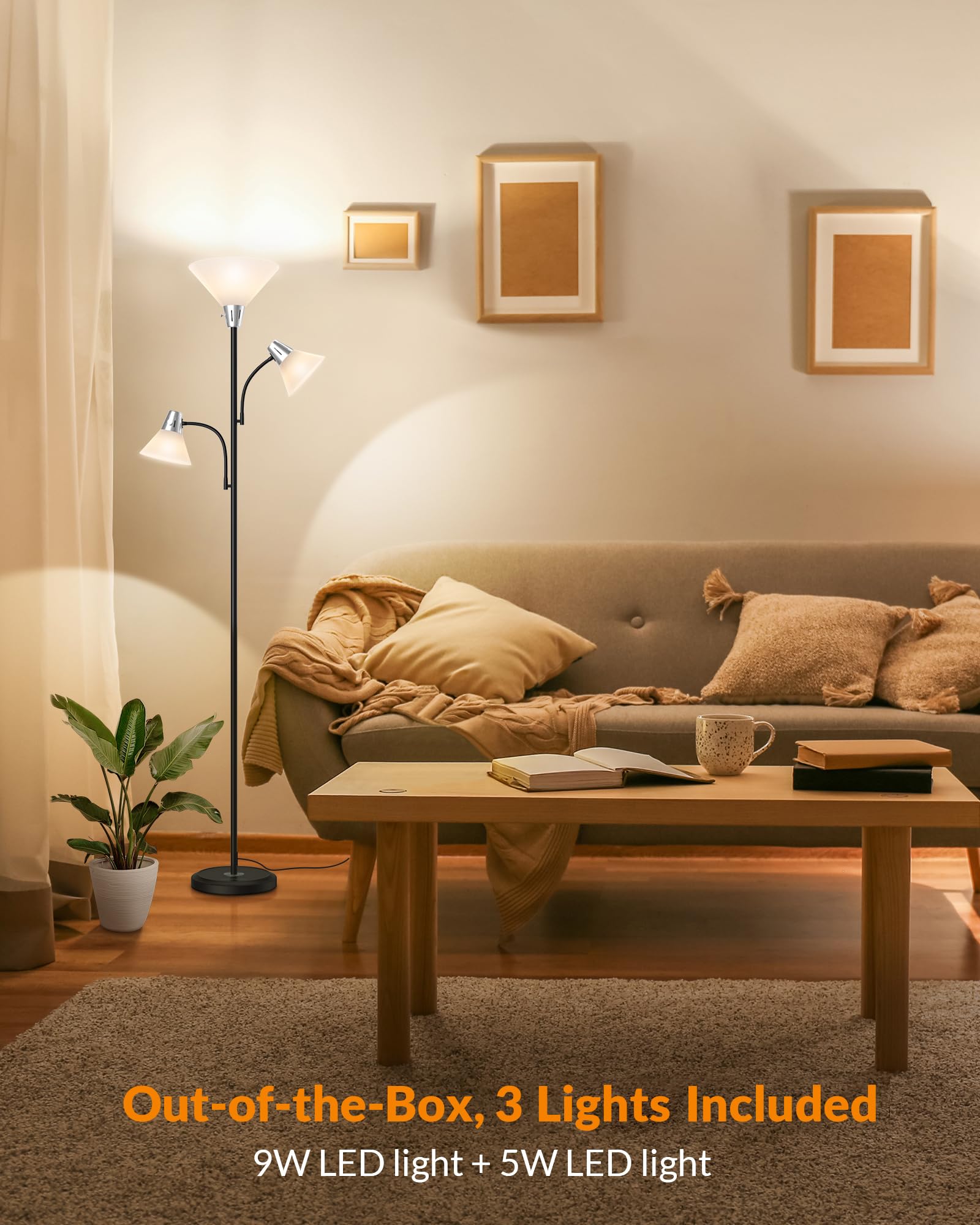 LEPOWER frosted lampshade diffuses light with soft glow