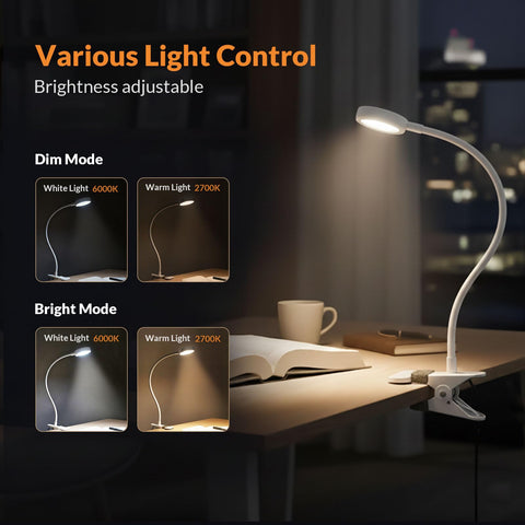LEPOWER gooseneck adjustable arm allows precise angle for comfortable reading.