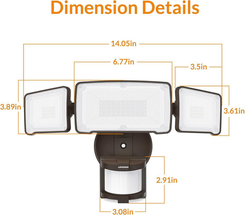 LEPOWER LED Security Light packaging and simple installation steps