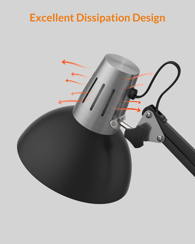LEPOWER metal desk lamp in bedroom study with space-saving design