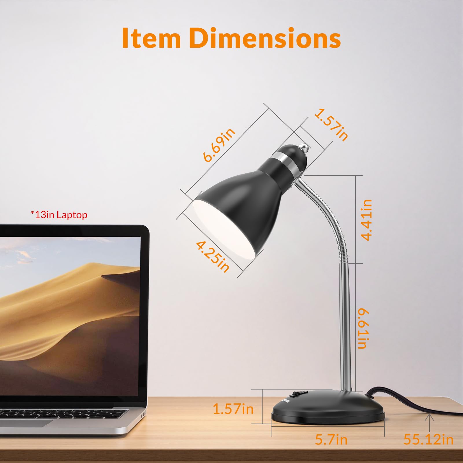 LEPOWER gooseneck demonstrates flexible positioning for precise task lighting.