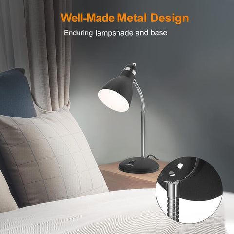 LEPOWER metal desk lamp shade in matte black adds modern style