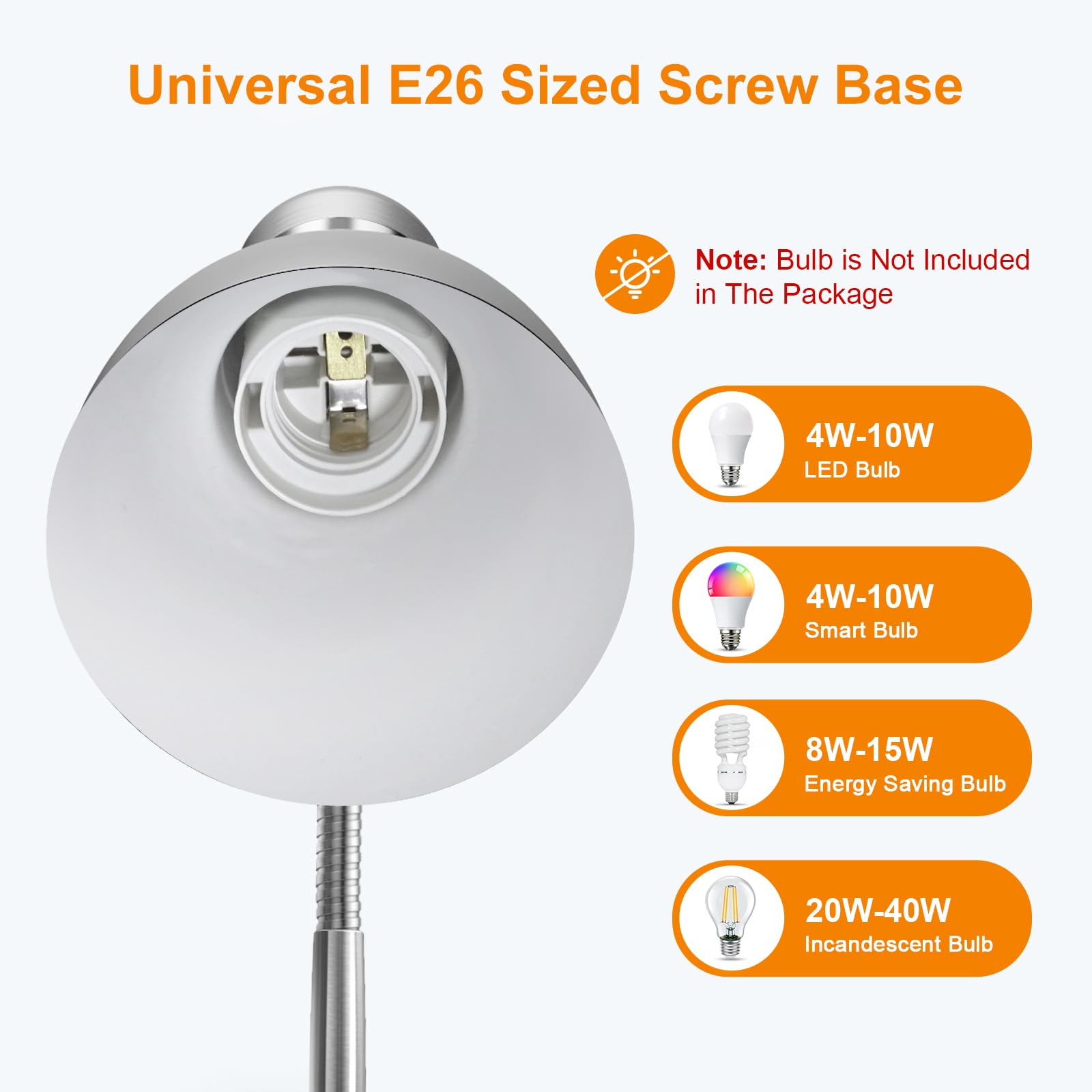LEPOWER lamp with silver finish complements modern desks with style