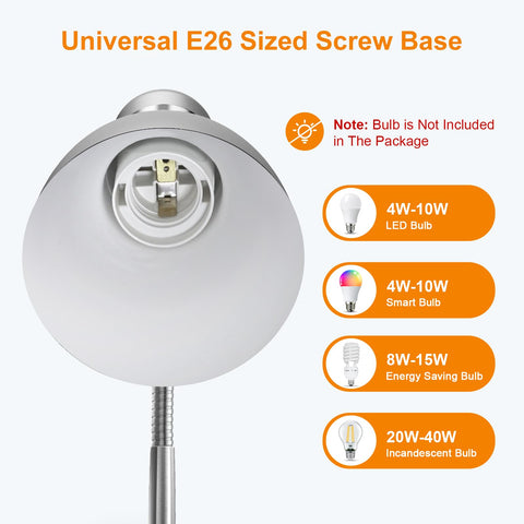 LEPOWER lamp with silver finish complements modern desks with style