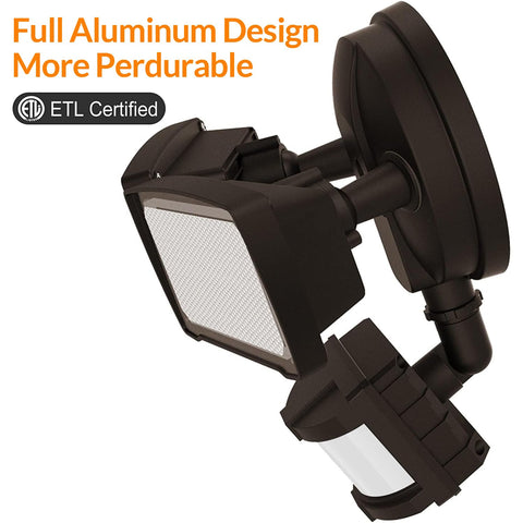 Porch, garage, and yard lighting powered by durable LED for consistent brightness