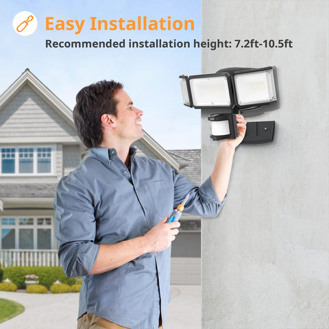 1500lm brightness with natural white 5000K for clear illumination.