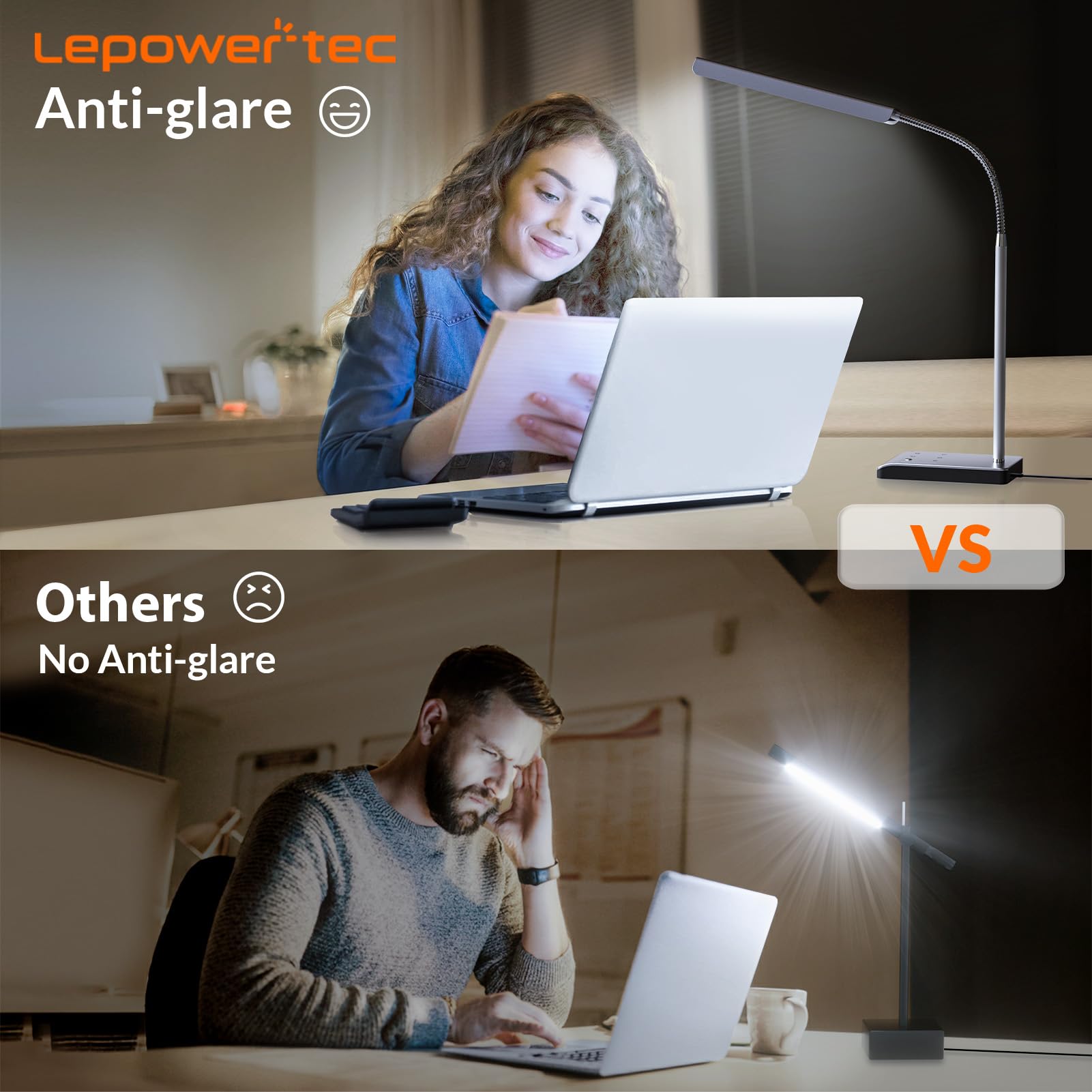 LEPOWER-TEC silver finish adds a modern look to your workspace