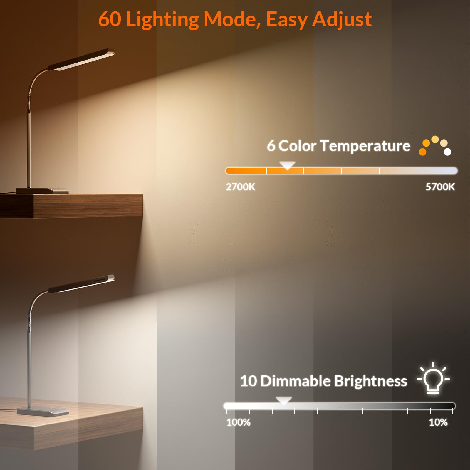 LEPOWER-TEC touch control panel for easy brightness and color changes