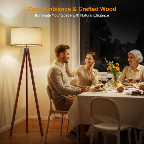 LEPOWER three-legged wood base provides stability for busy rooms.