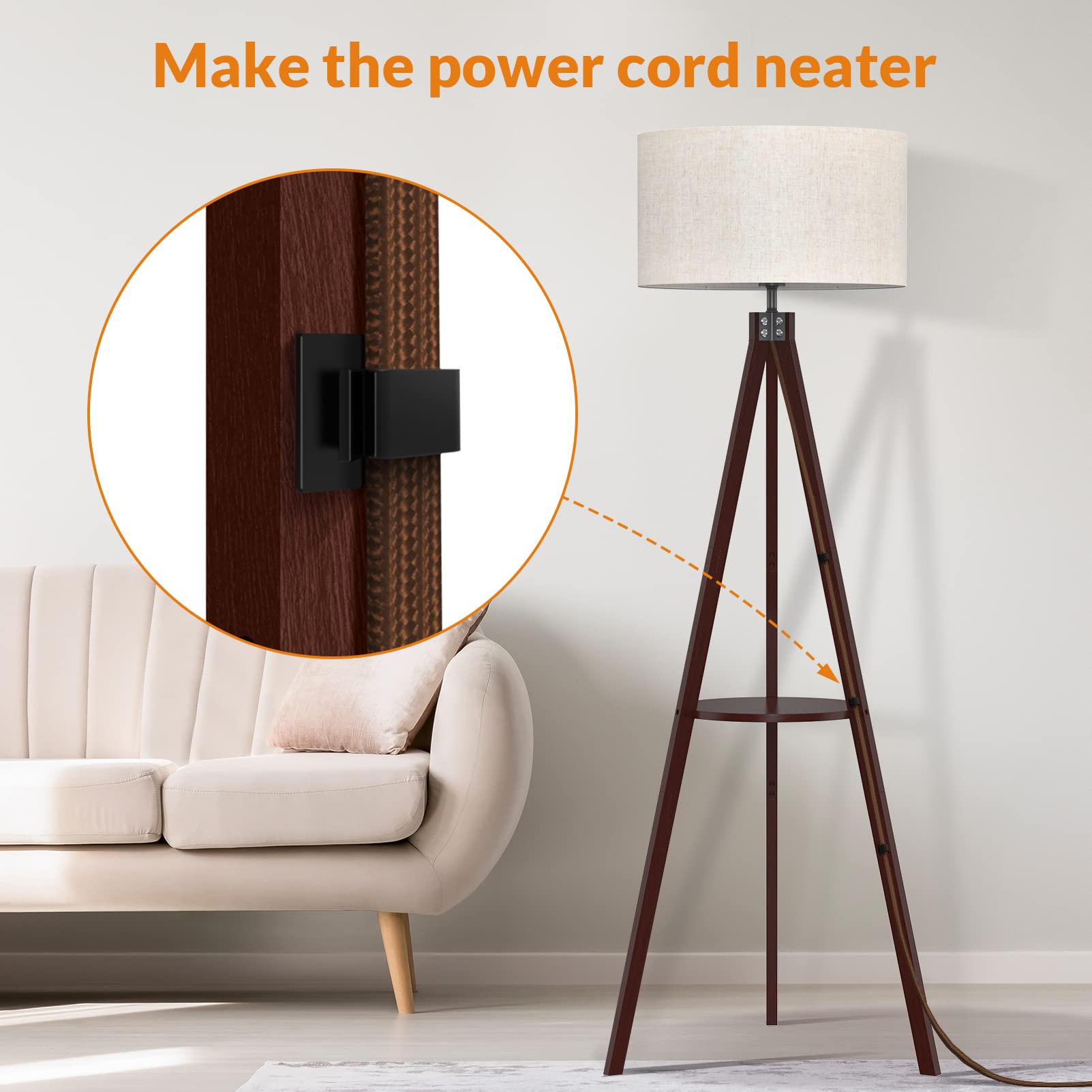 LEPOWER tripod floor lamp in-living-room fits beside sofas and desks