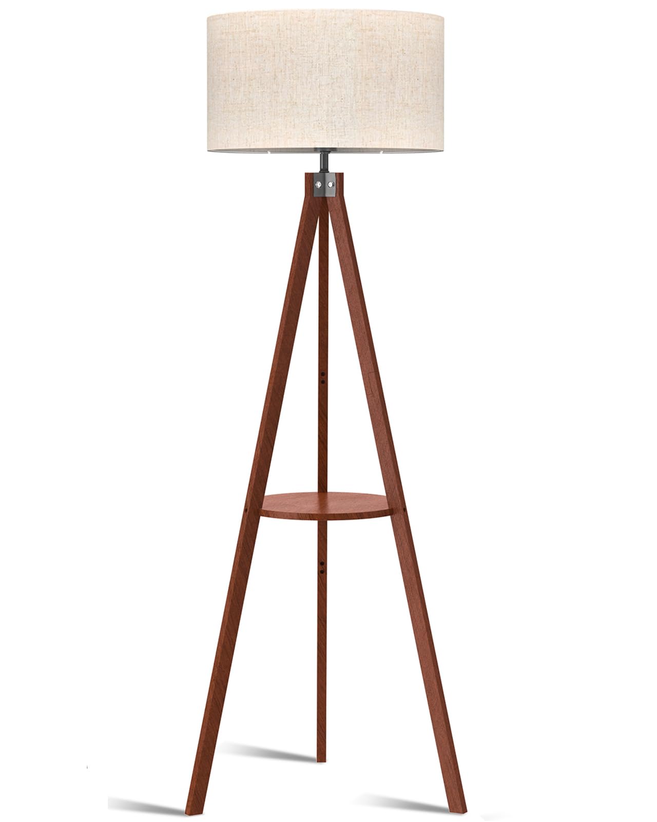 LEPOWER tripod wood base lamp adds stable, stylish support for living rooms