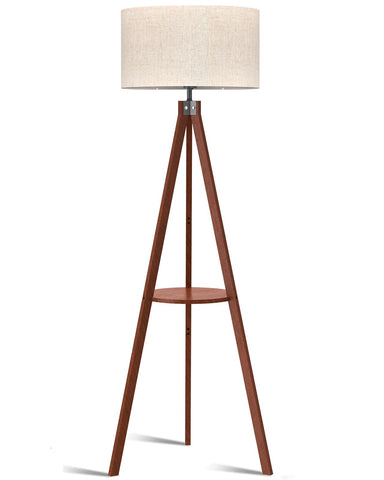 LEPOWER tripod wood base lamp adds stable, stylish support for living rooms