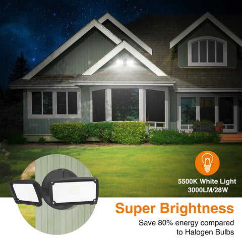 LEPOWER two adjustable heads provide flexible lighting angles for any outdoor area