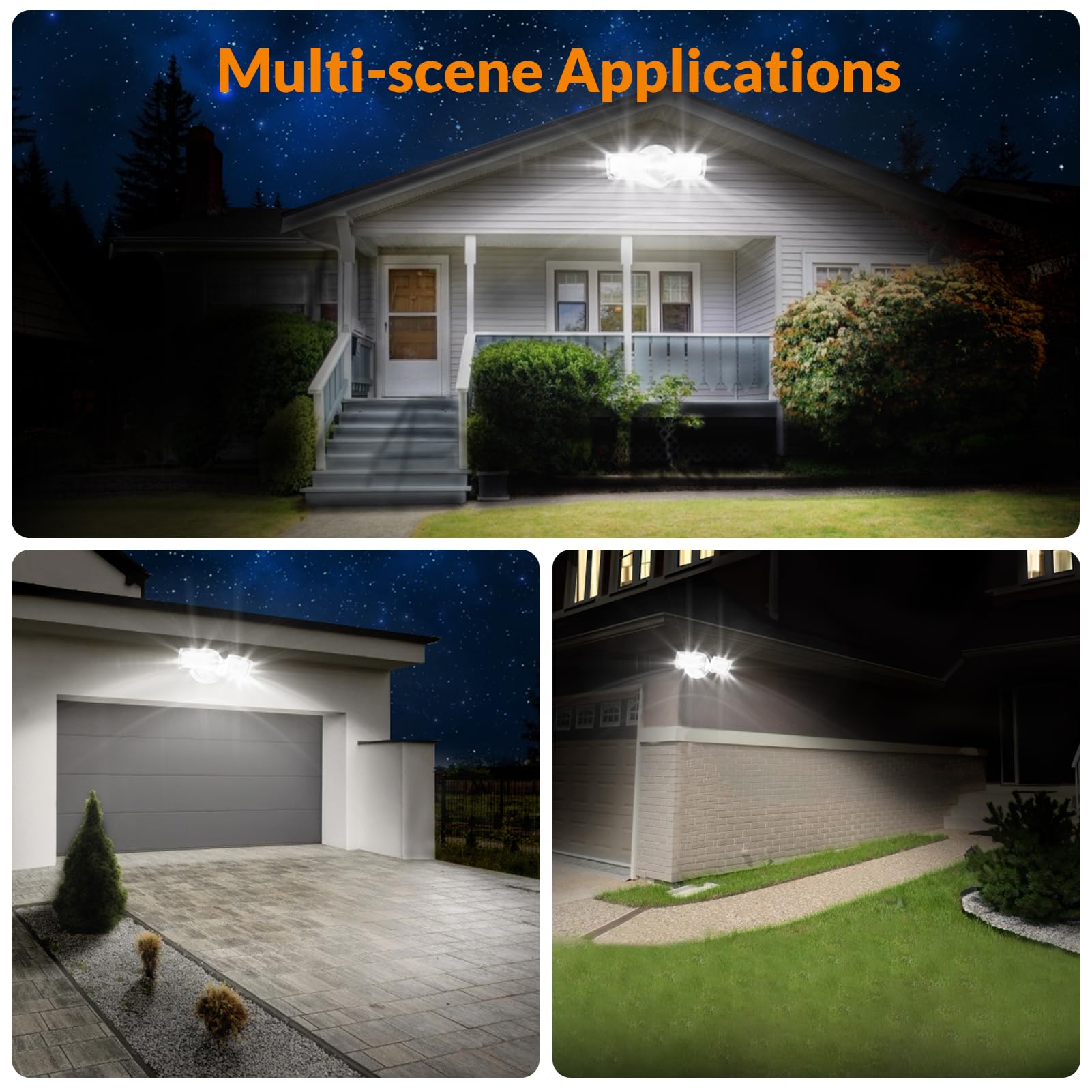 LEPOWER two-head design brightens yards and entrances with adjustable coverage