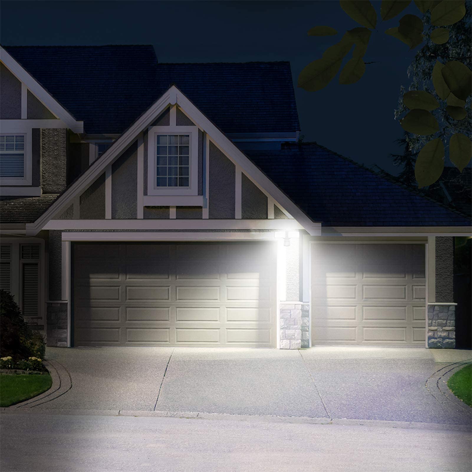 LEPOWER weatherproof flood light ideal for garage, yard, and driveway.