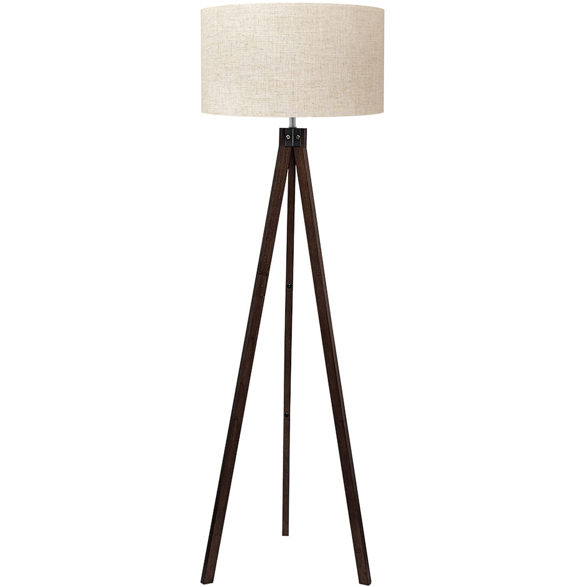 LEPOWER wood tripod lamp base in walnut provides stable, stylish support.