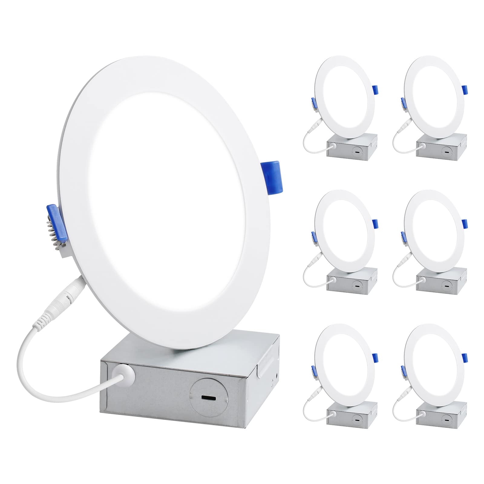 Lepro 6in recessed downlight with junction box for quick ceiling installation.