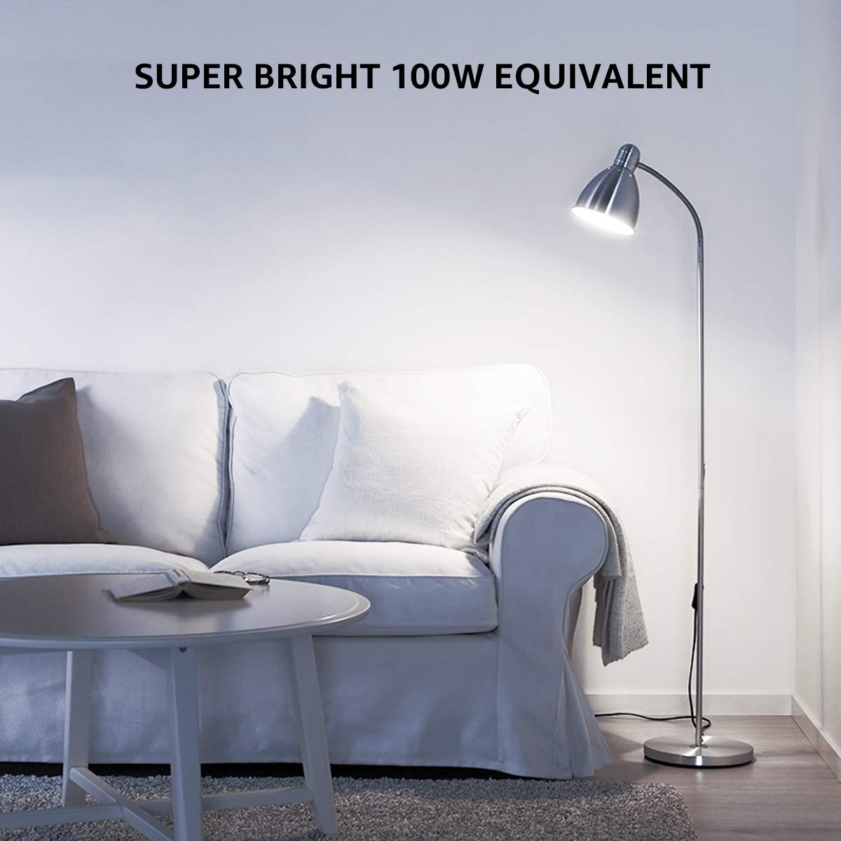 Lepro A19 LED bulb with E26 base ready for easy fixture installation.
