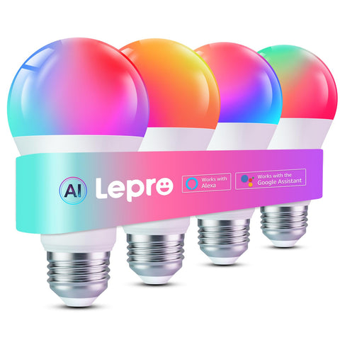 Lepro B2 AI lightbulbs front view showing 1100 lm brightness.