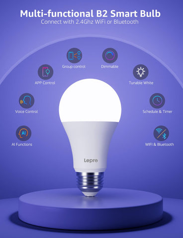 Lepro B2 AI bulbs arrive as a convenient 2-pack for multi-room setups