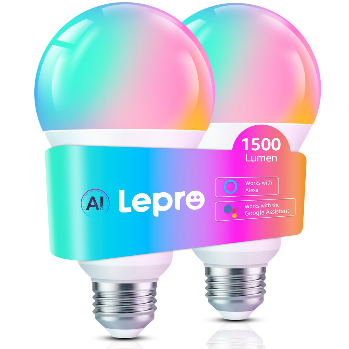 Lepro B3 AI Smart Bulb delivering 1500 lumens for bright, expansive rooms.