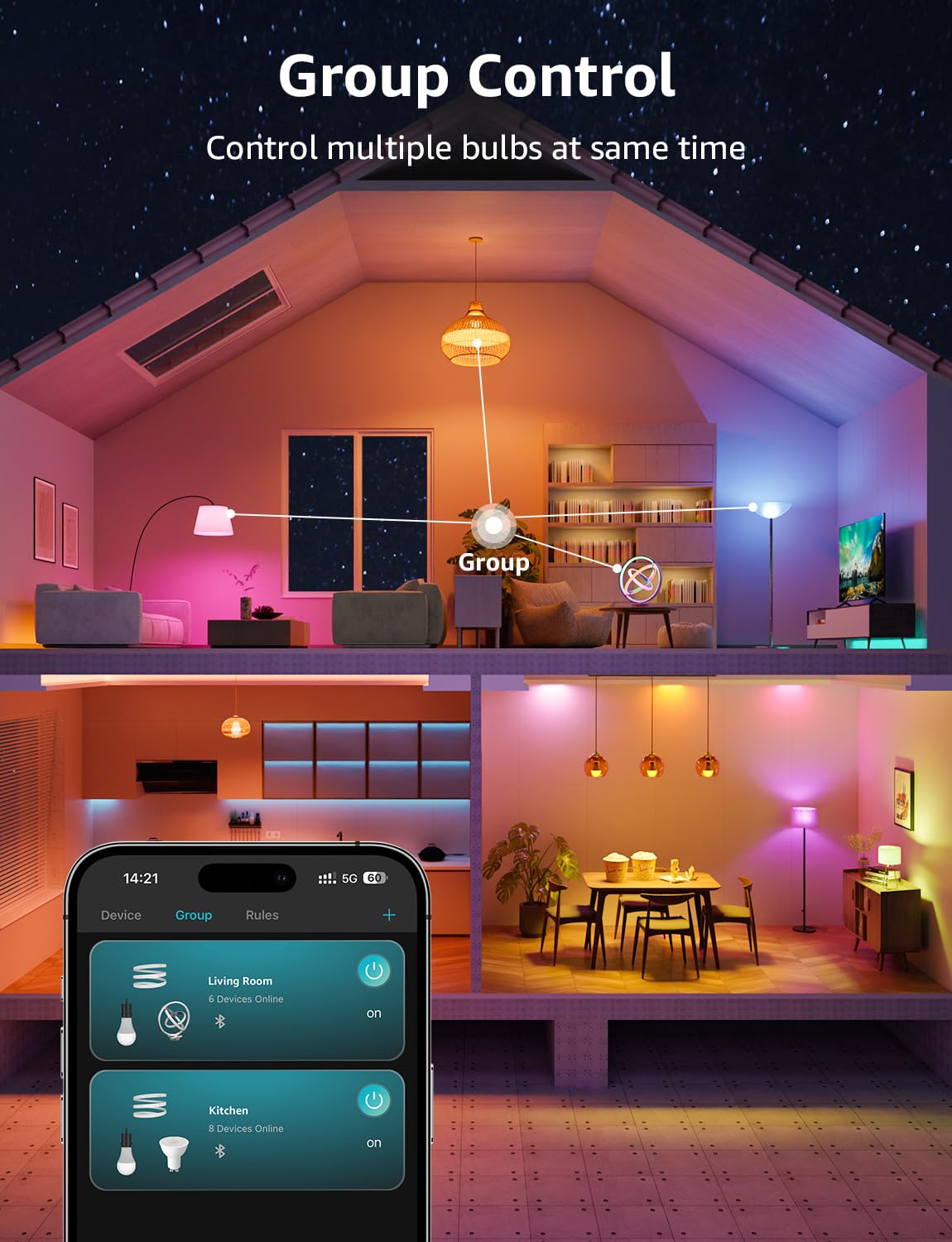 Lepro B3 AI Smart Bulb scheduling wake/sleep routines for natural transitions.