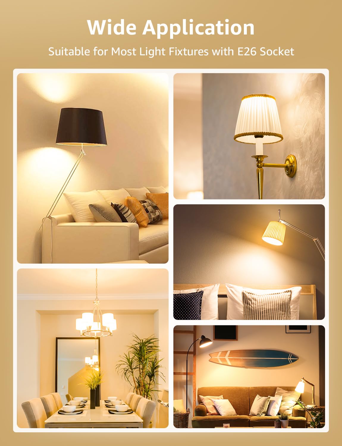 Lepro bulb in a living room setup demonstrates versatile home use.
