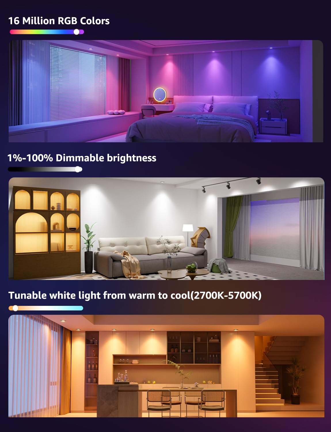 Lepro BG1 AI GU10 smart bulb offers 16 million colors for themed spaces.