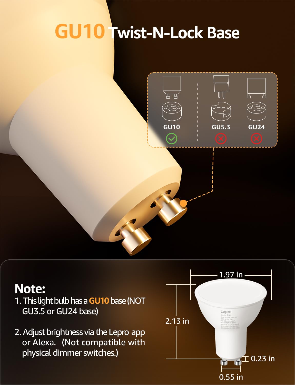 Lepro BG1 AI GU10 smart bulb demonstrates vibrant color spectrum for mood lighting.
