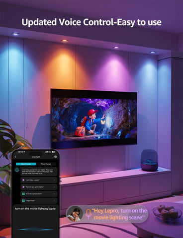 Lepro BG1 AI GU10 smart bulb syncs with music for dynamic party lighting.