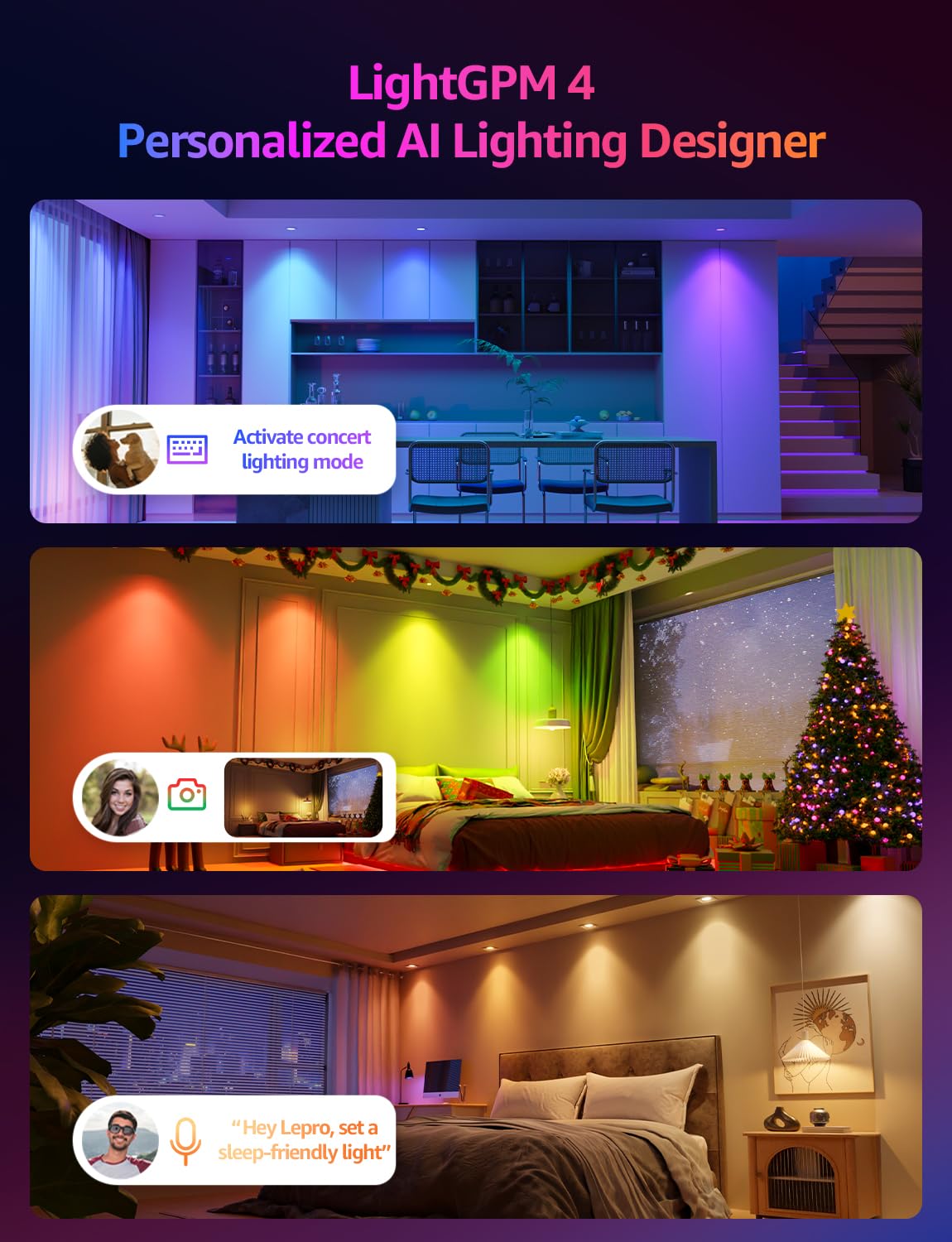 Lepro BG1 AI GU10 smart bulb enables hands-free voice control with assistants.