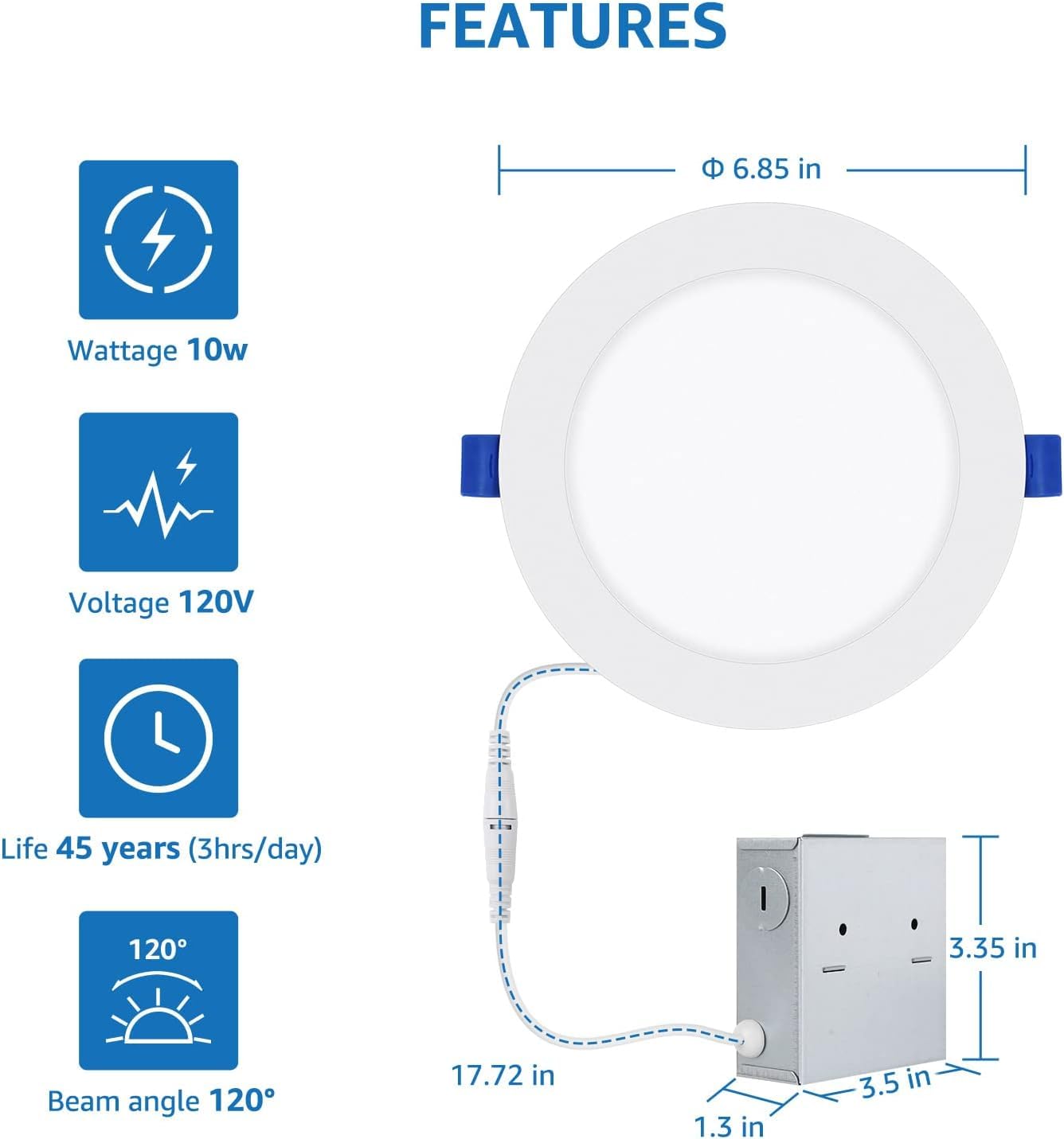Lepro daylight 5000K downlight delivering bright natural illumination for home areas.
