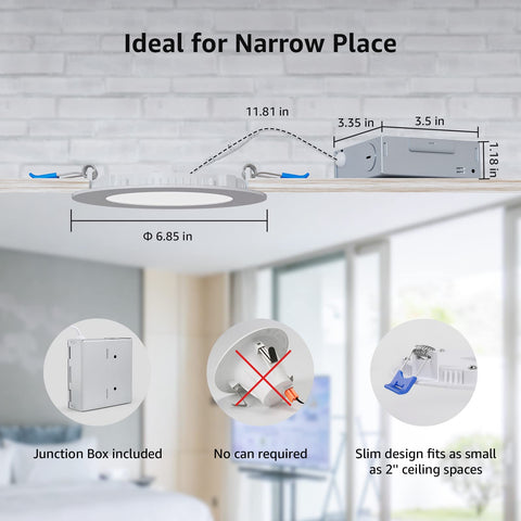 Lepro dimmable 6in downlight enabling smooth, customizable brightness.