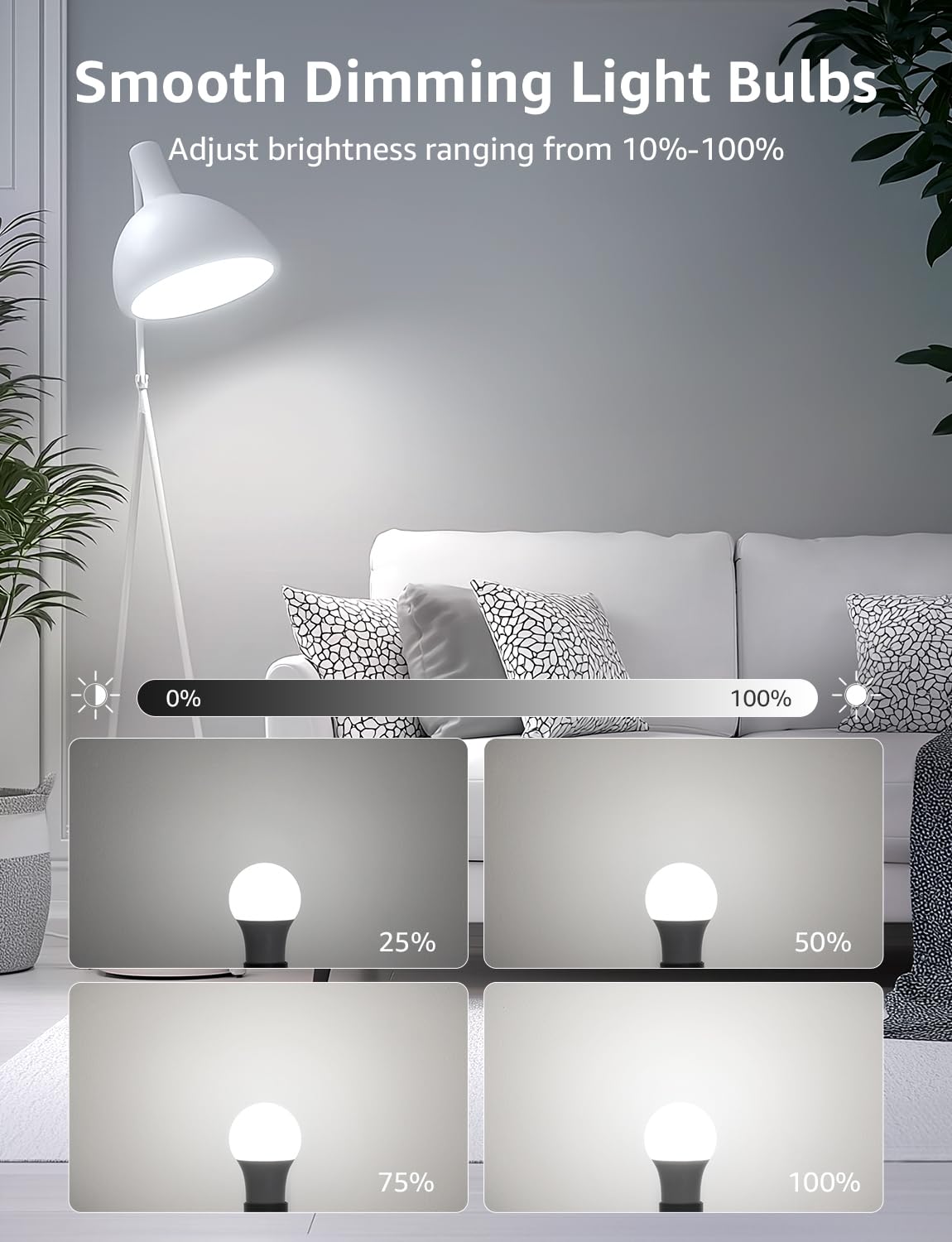 Lepro dimmable bulb showing smooth dimming compatible with common switches.