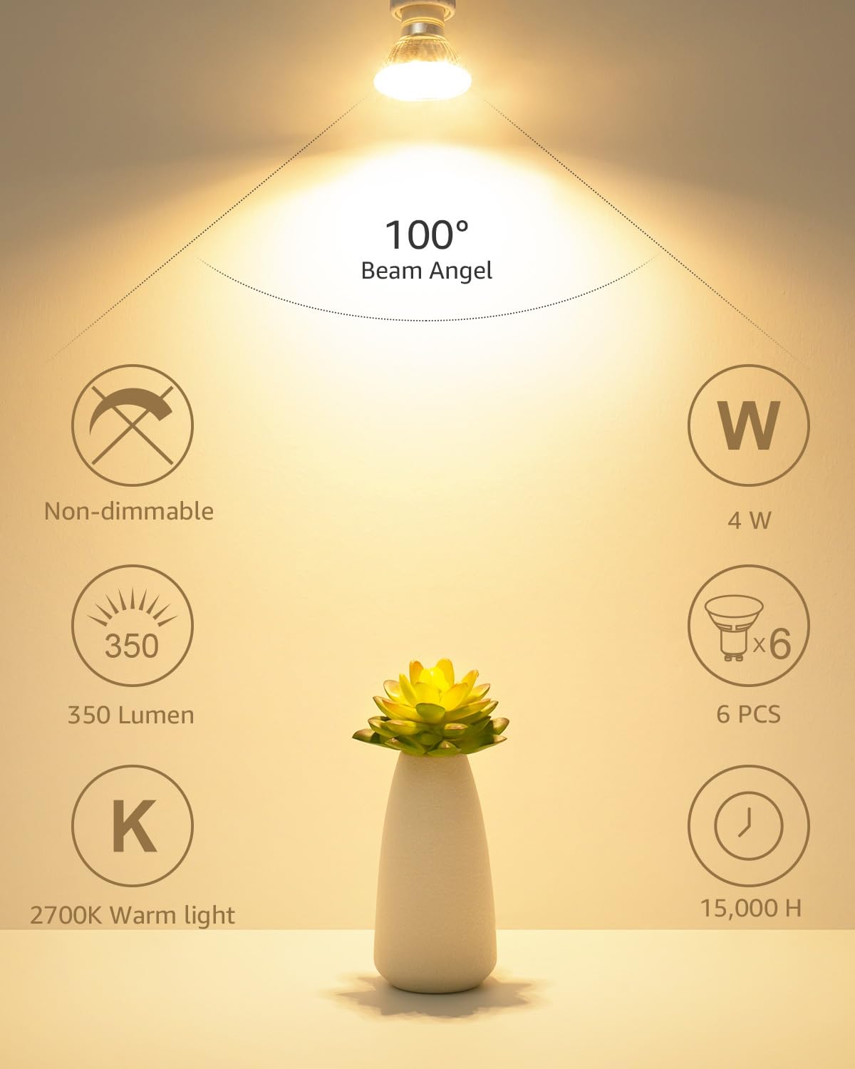 Lepro GU10 flood beam 100° ideal for kitchens and task lighting