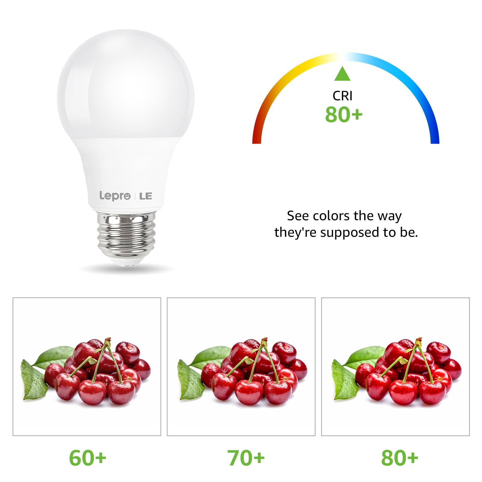 Lepro LED bulbs 5000K daylight for crisp visibility