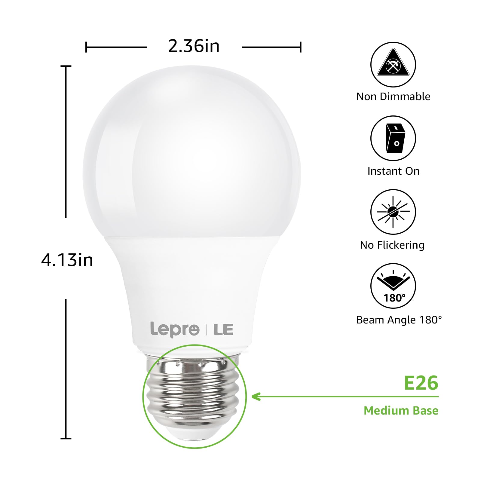 Easy installation with a standard E26 base fits most lamps.